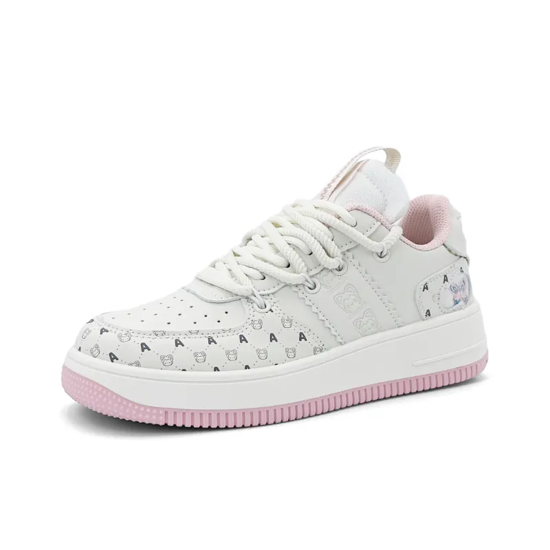 ALI THE FOX Skateboard Shoes Women's Low Top Milk Tea Pink/Iceberg Blue-4