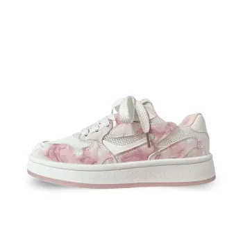 Alxnan Low Top Skateboard Shoes Women's White Pink