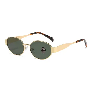 YALMY Metal Oval Sunglasses Women's