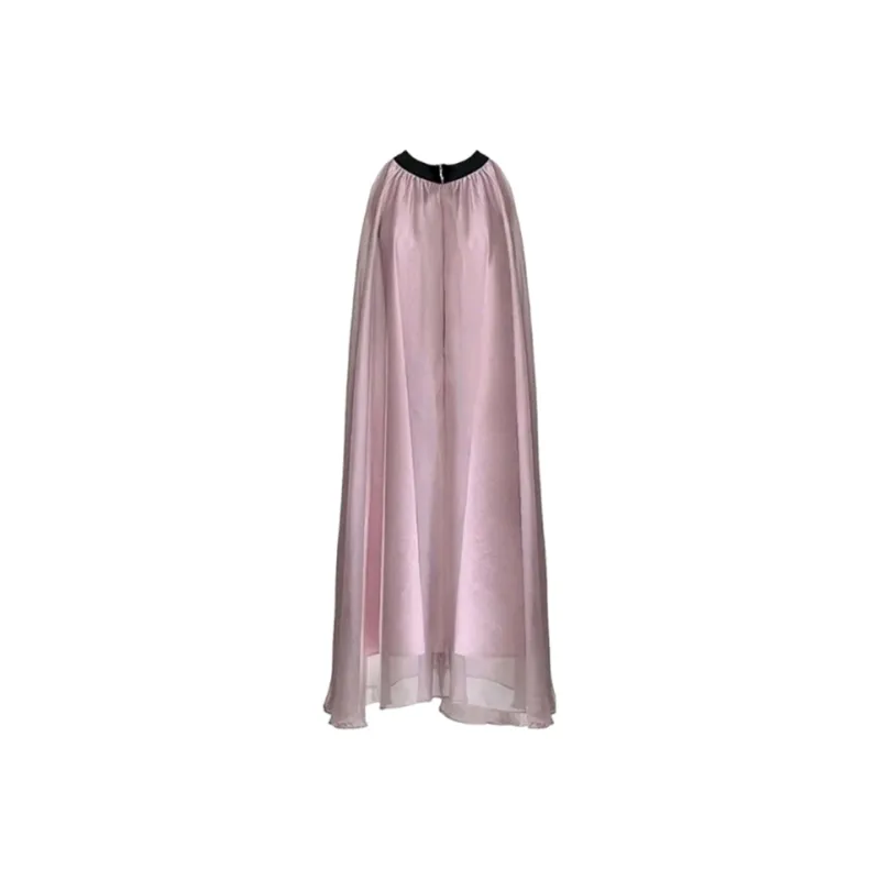 PZGE Sleeveless Dresses Women's Pink Long Dress-1