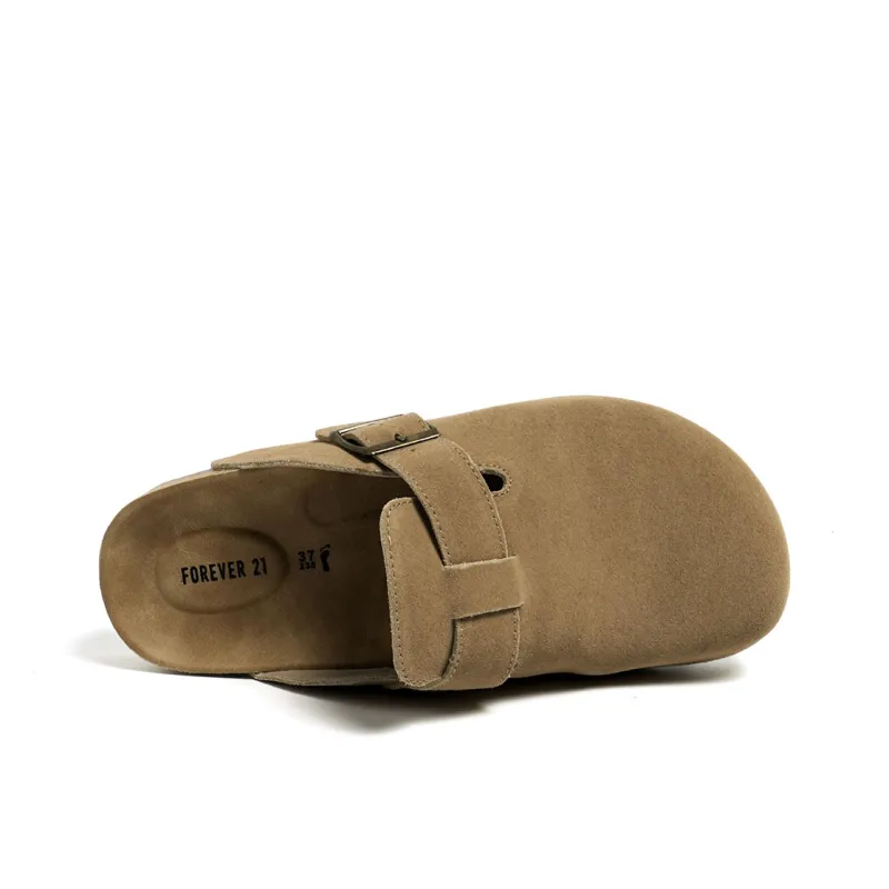 FOREVER 21 Odor Resistant Abrasion Resistant Slip Resistant Closed Toe Slippers Women's Chestnut-3