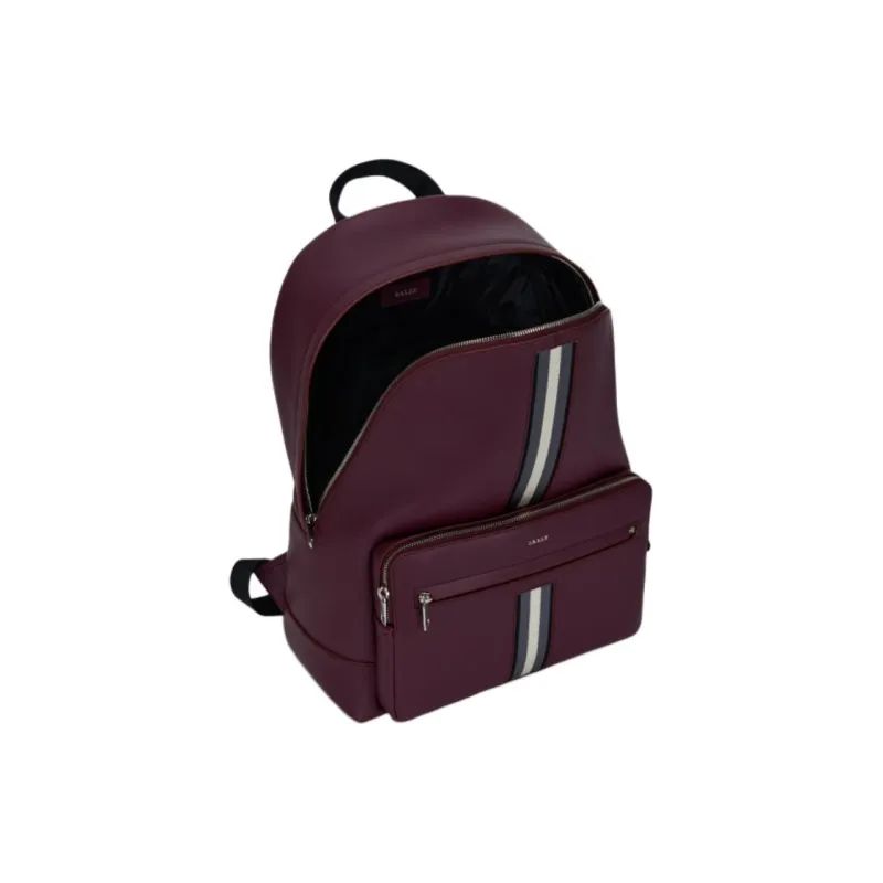 BALLY Cow Leather Backpack Tubas Men's Burgundy-3