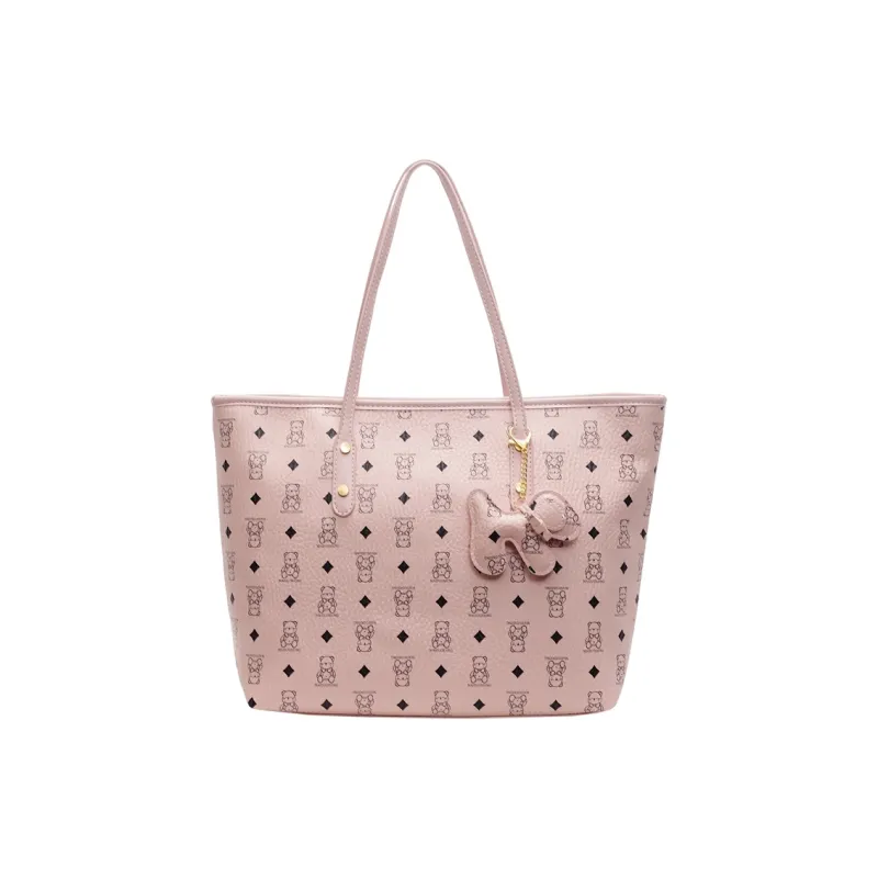 RIVMIND PU Tote Bag, Shopping Bag, Shoulder Bag Women's White/Black/Pink/Brown/Black & White-15