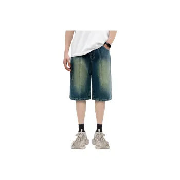 7 SEVFUN Denim Shorts Unisex Nostalgic Green