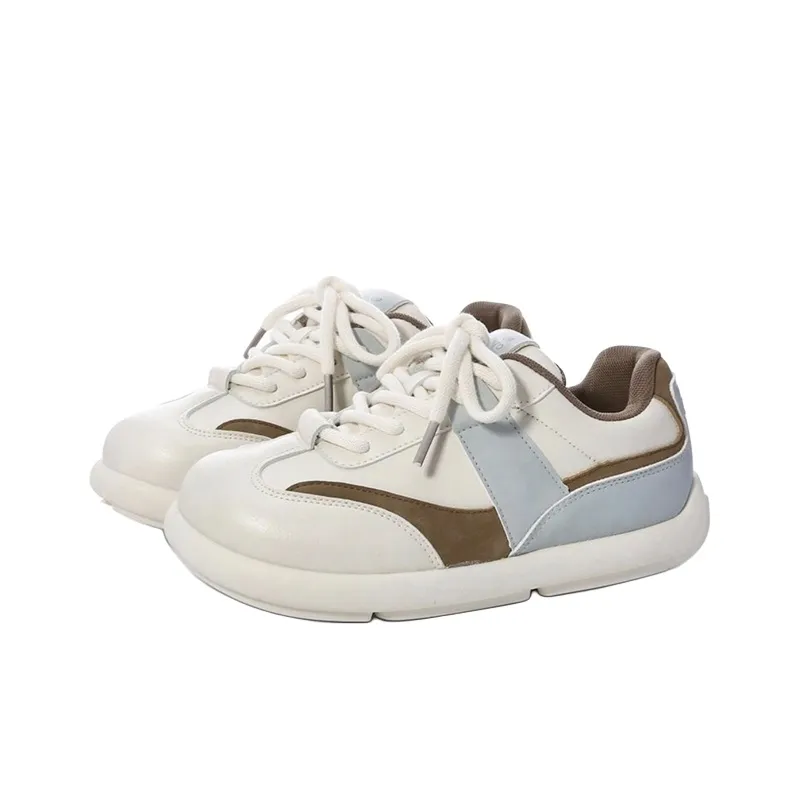 The New Age Family Low Top Skateboard Shoes Women's Blue Brown-1