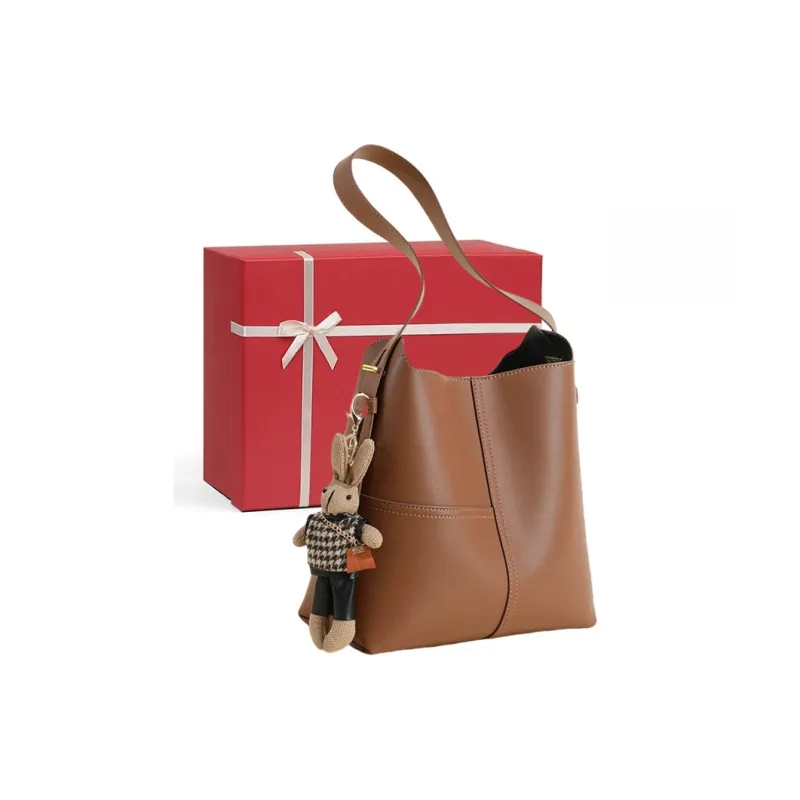 CNNCOO Cow Leather Shoulder Bag Women's Caramel-0
