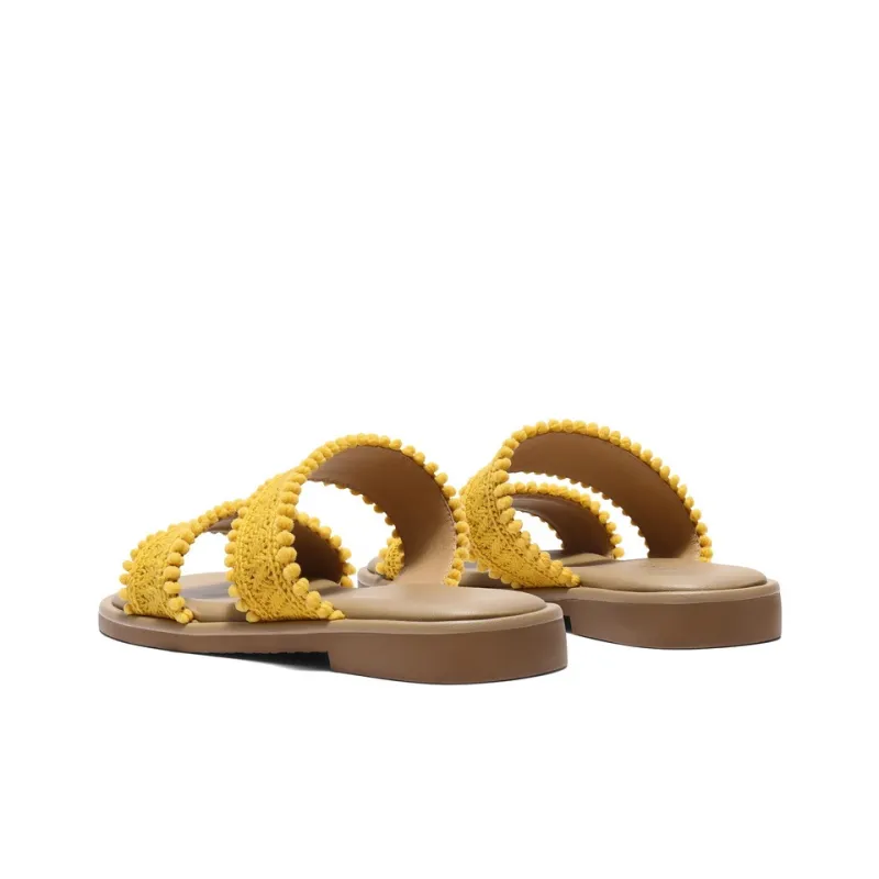 BELLE Slide Slippers Women's Beige/Yellow/Blue-8