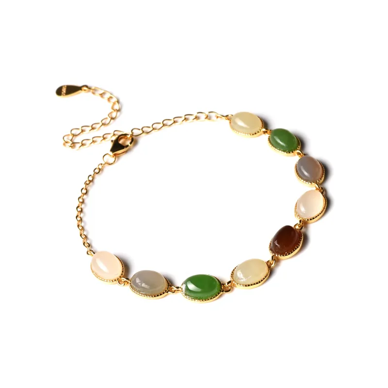 TANGCHAO Bracelets White Jade/Pale Greenish White Jade Unisex-4