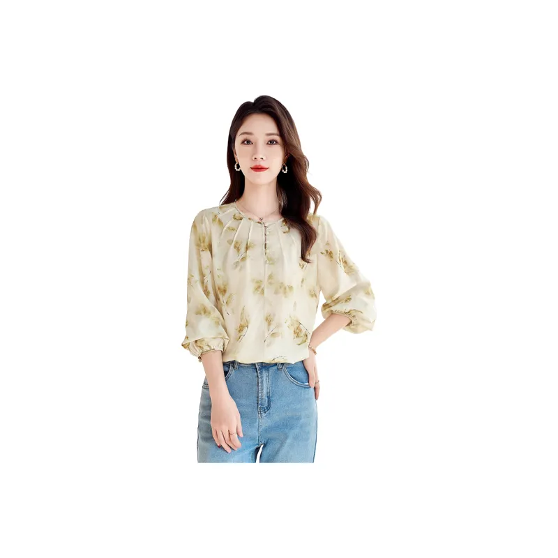 Yi Mengyuan T Shirts Women's Green Khaki-0