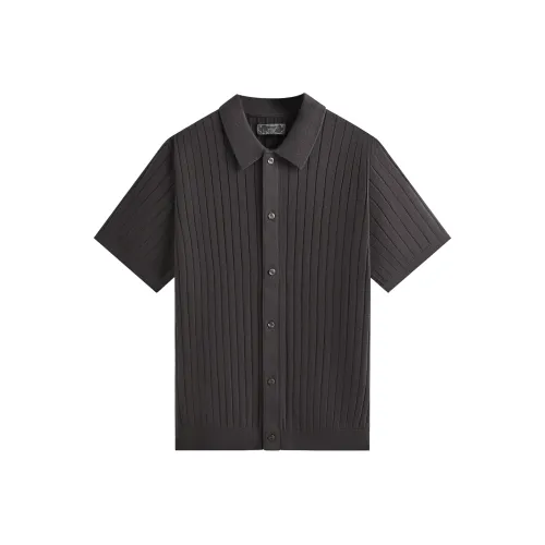 KITH SS25 Rhys Knit Stripe Buttondown Shirt Men's Brown