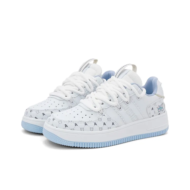 ALI THE FOX Skateboard Shoes Women's Low Top Milk Tea Pink/Iceberg Blue-8