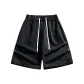 Black[Ice Silk Knee-Length Pants]