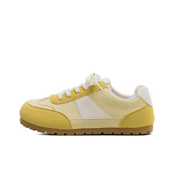 HUANQIU Shock Absorbers Slip Resistant Breathable Low Top Casual Shoes Women's Yellow