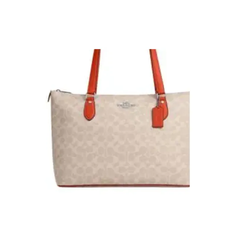 COACH Gallery Coated Canvas Tote Bag, Shopping Bag, Handbag Tubas Women's Dark Orange-3