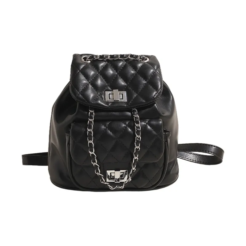 WXRX PU Backpack Women's Silver/Pearl White/Black-12