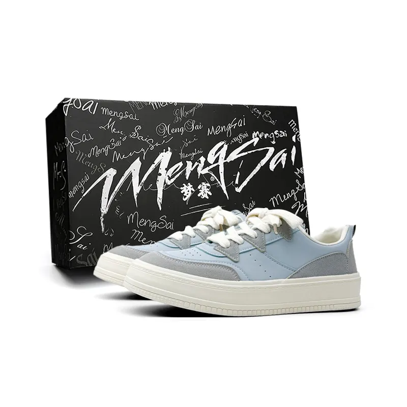 Mengsai Cushioning Coverage And Abrasion Resistant Low Top Skateboard Shoes Men's Haze Blue-1