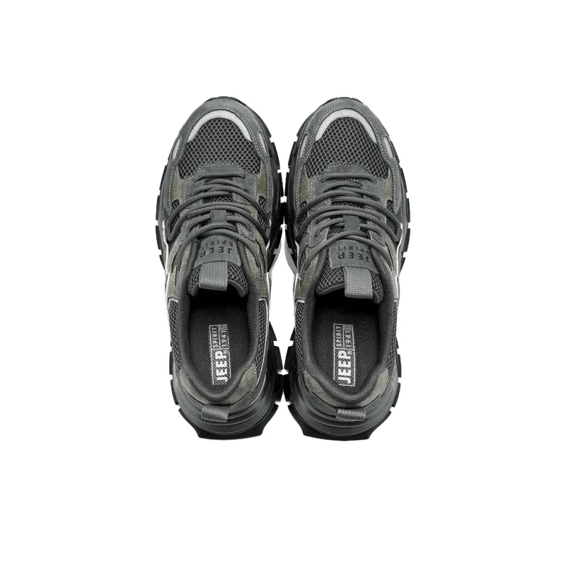 JEEP SPIRIT Black Myth Chunky Sneakers Men Low Top Ancient City Gray-5
