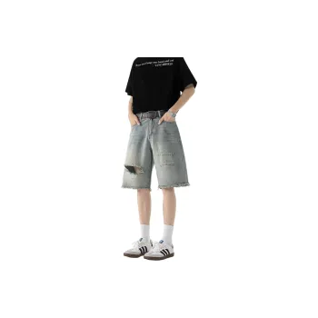 TONYBEAR Cargo Shorts Men Light Blue