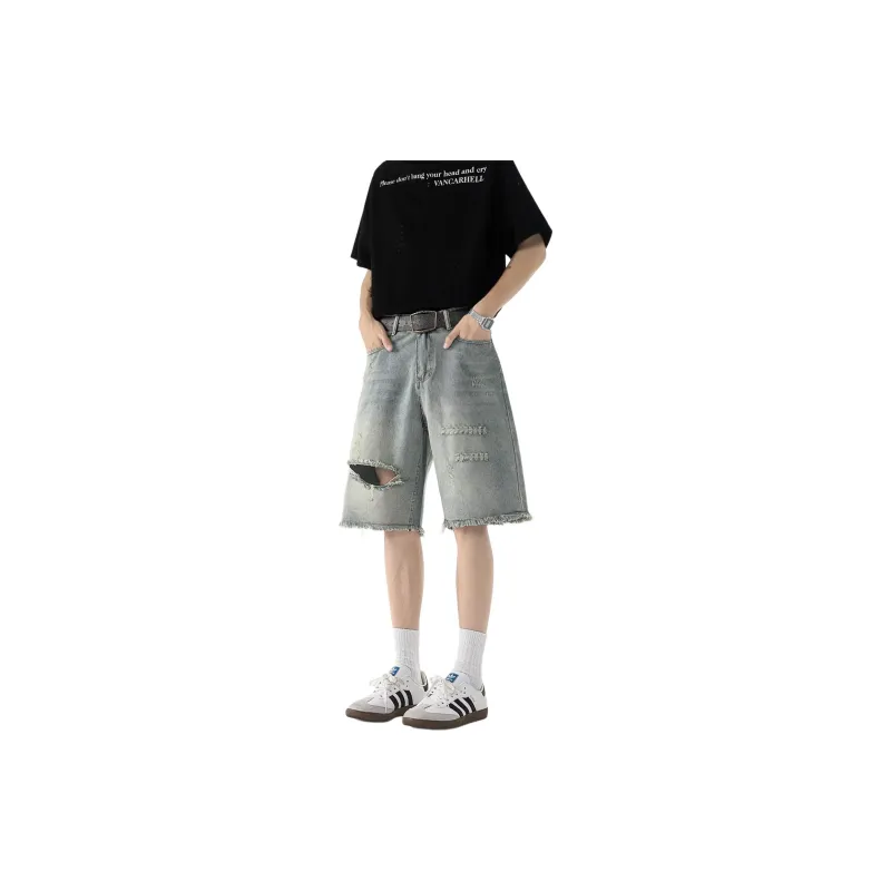 TONYBEAR Cargo Shorts Men Light Blue-0