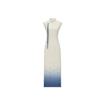 MDEHT Cheongsams Women's Apricot Blue