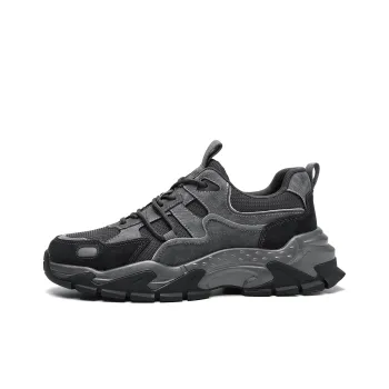 JEEP SPIRIT Black Myth Slip Resistant, Abrasion Resistant, Breathable Low Top Casual Shoes Men's Black Gray