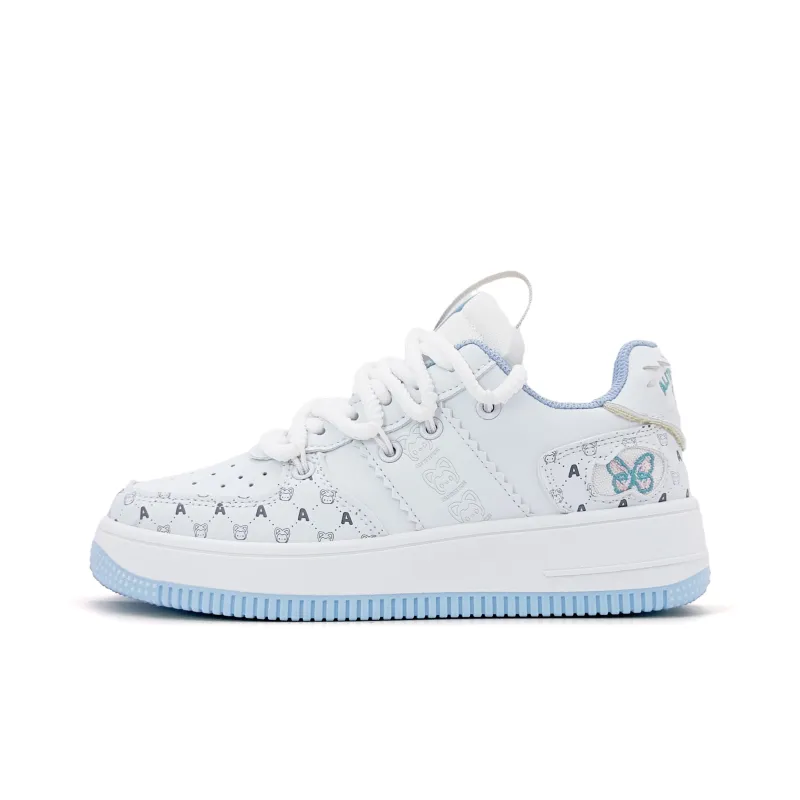 ALI THE FOX Skateboard Shoes Women's Low Top Milk Tea Pink/Iceberg Blue-6