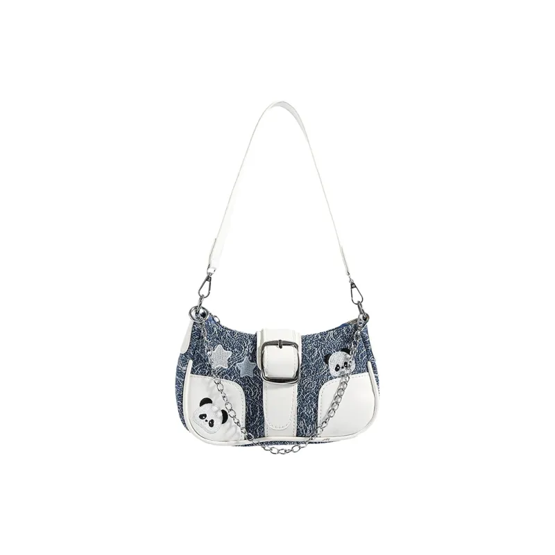 Bueno Oxford Shoulder Bag Women's Blue/Black/Light Blue-0