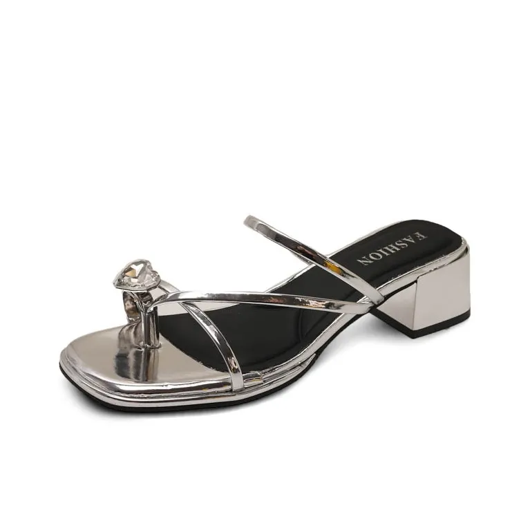 AFJI Slide Slippers Women's Ecru/Silver-6
