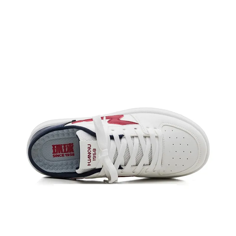 HUANQIU Abrasion Resistant Slip Resistant Closed Toe Slippers Women's White Blue Red-4
