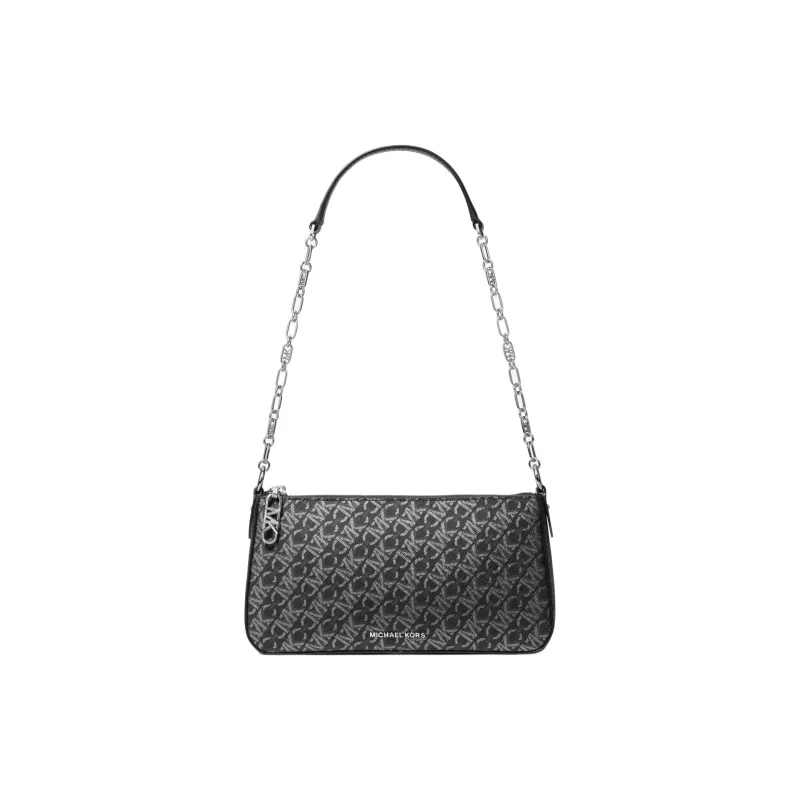 MICHAEL KORS Empire Artificial Leather Shoulder Bag Medium Size Women's Gray Black-0