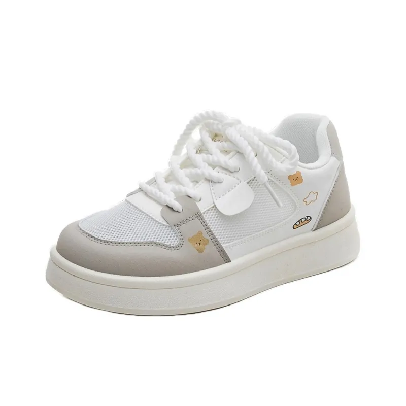 Boldi Kuki Low Top Skateboard Shoes Women's White Gray-0