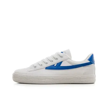 Warrior Lightweight, Breathable, And Supportive Low Top Skateboard Shoes Unisex White Blue