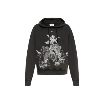 OFF WHITE Graphic Printed Drawstring Hoodie