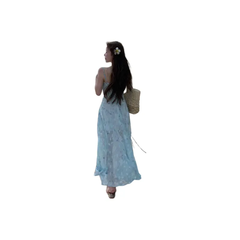 GUOZHEN Slip Dresses Women's Teal-1