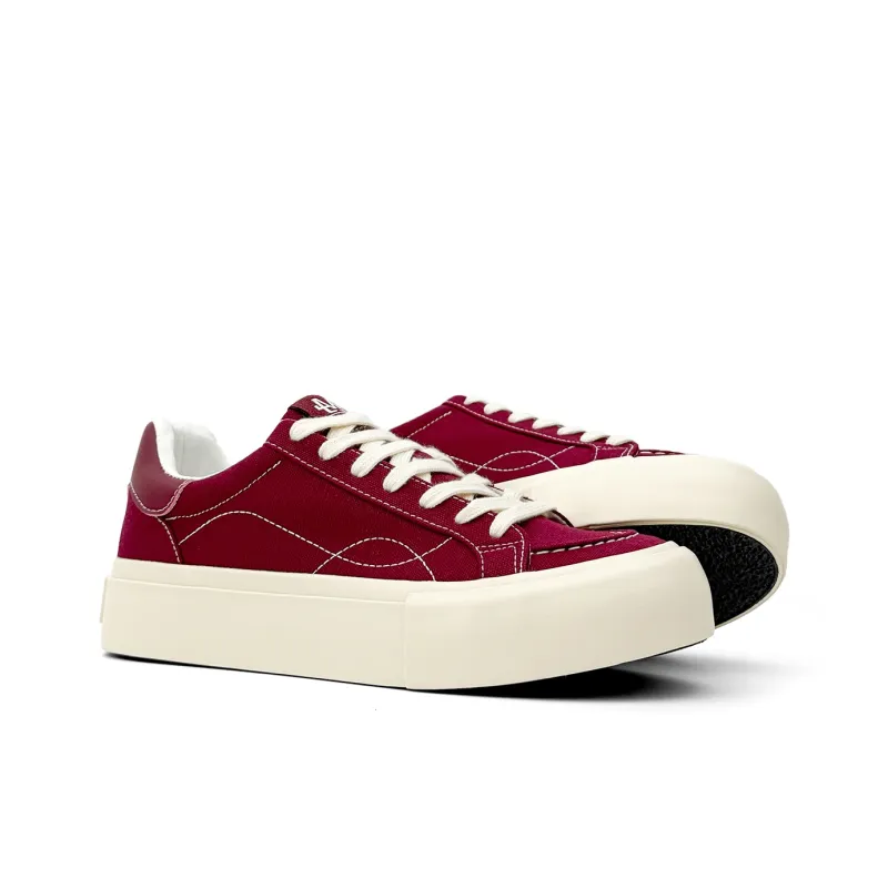 Mengsai Cushioning, Wear Resistant Low Top Skateboard Shoes Men's Angora Red-5