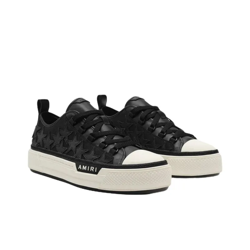 AMIRI Stars Court Low Top Skateboard Shoes Men's Black-2