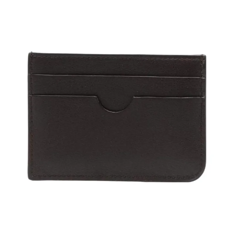 Lanvin Cow Leather Card Holder Men's Coffee/Beige-1