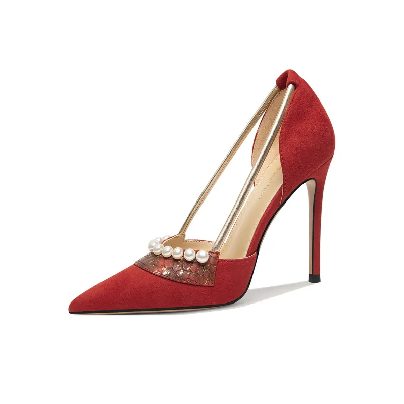 Lily Wei High Heels Women's Red-0