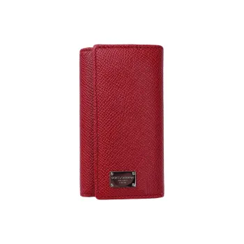 Dolce & Gabbana Cow Leather Wallet Women's Dark Red