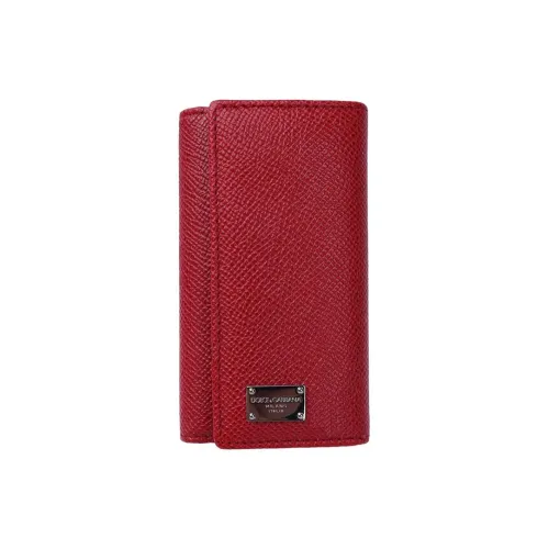 Dolce & Gabbana Cow Leather Wallet Women's Dark Red