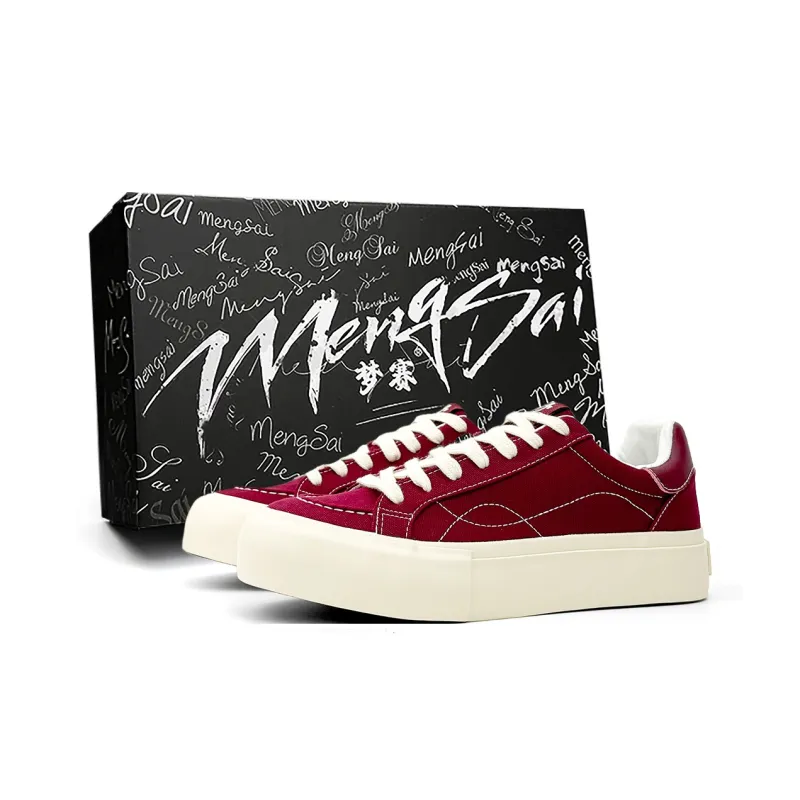 Mengsai Cushioning, Wear Resistant Low Top Skateboard Shoes Men's Angora Red-1