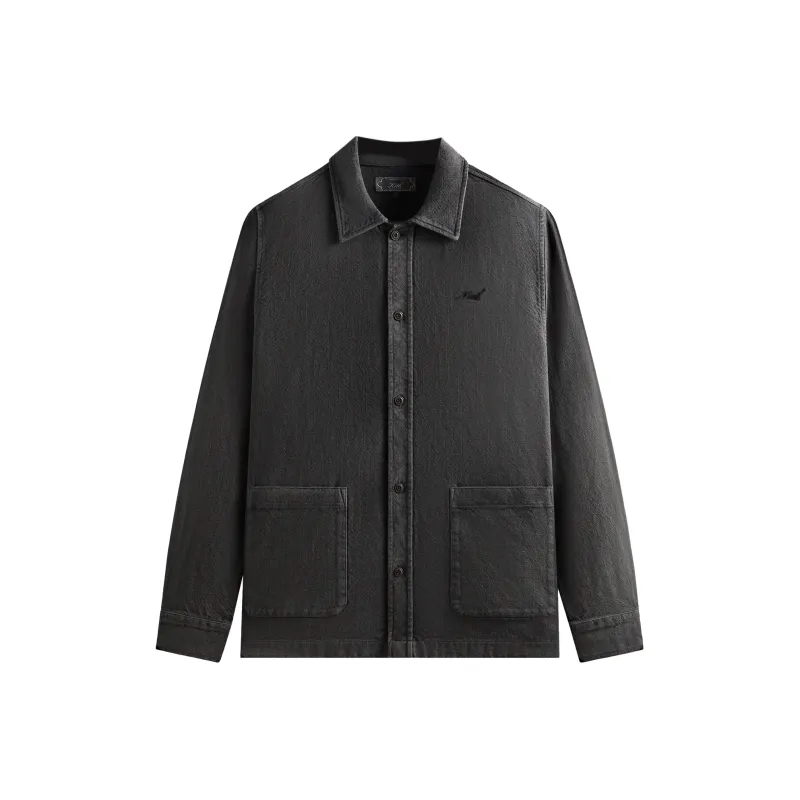 KITH SS25 Collared Overshirt Jacket Men's Carbon Black-0