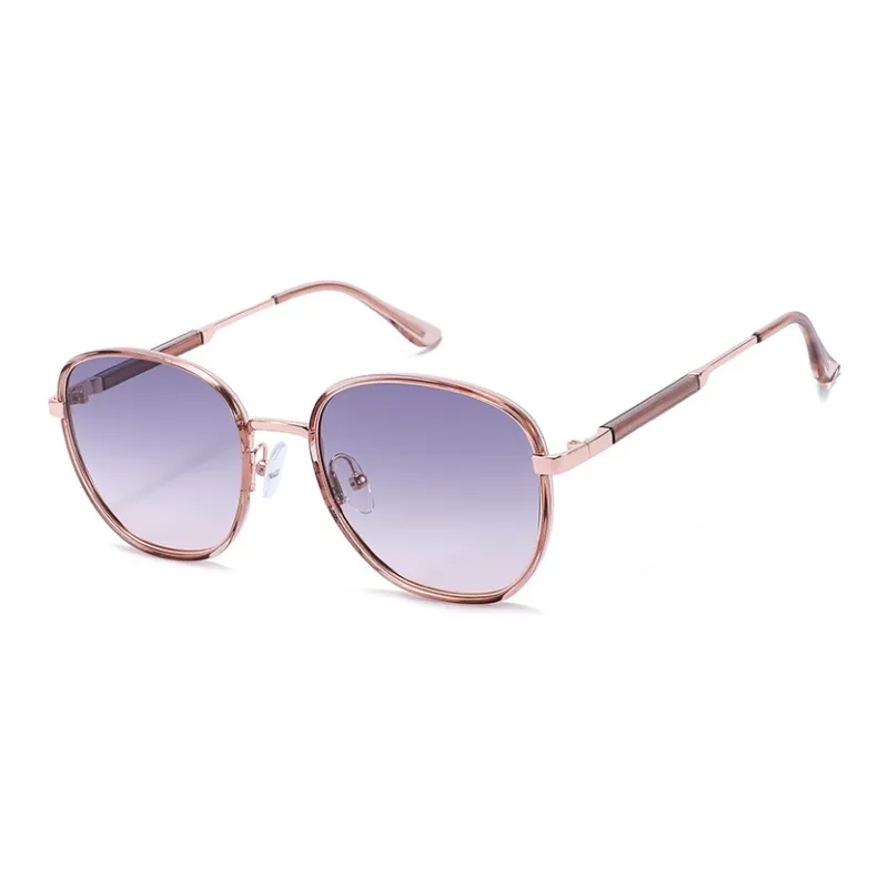 JEKA TR/Memory Plastic Metal Round Sunglasses Unisex-3