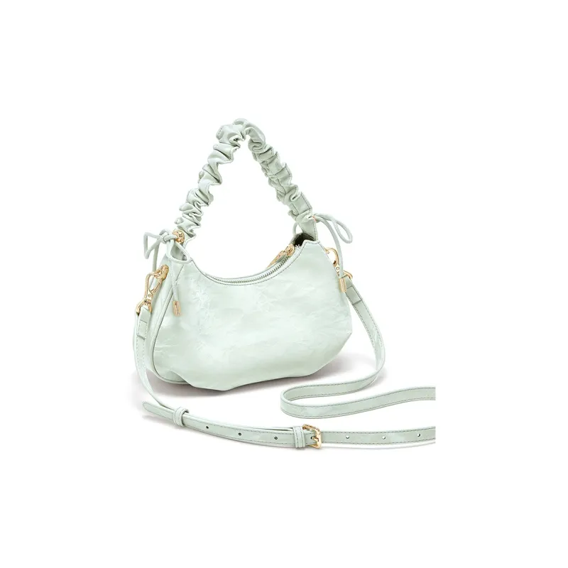 CNOLES Cow Leather Shoulder Bag, Crossbody Bag Regular Women's Mint Green-2