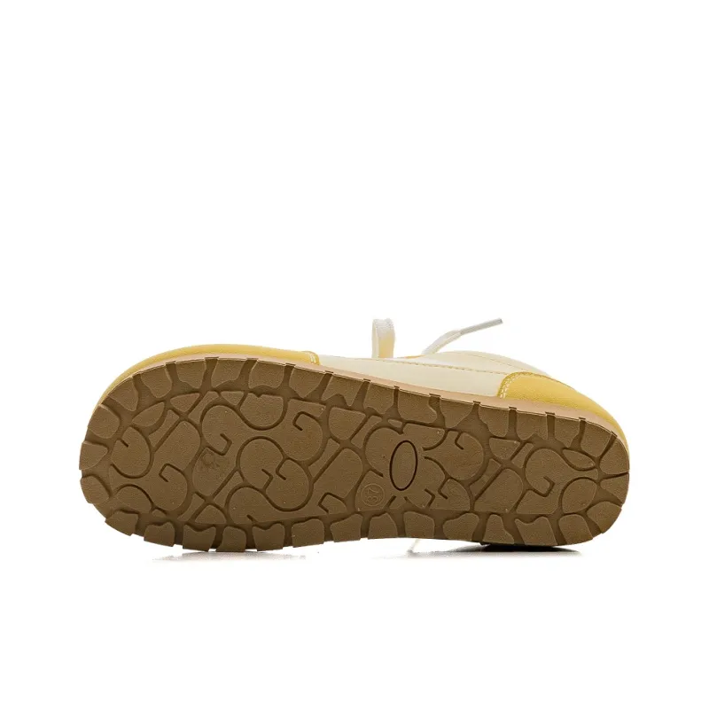 HUANQIU Shock Absorbers Slip Resistant Breathable Low Top Casual Shoes Women's Yellow-4