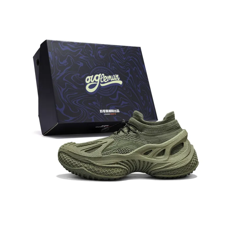 OUGLEMEN Slip Resistant, Abrasion Resistant, Breathable, Lightweight, Height Increasing Low Top Casual Shoes Men's Box-8