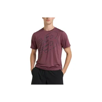 New Balance T Shirt Men's Red Brown