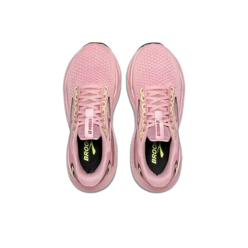 Brooks Glycerin GTS 21 Anti Slip Wear Resistant Low Top Running Shoes Women's Pink-2