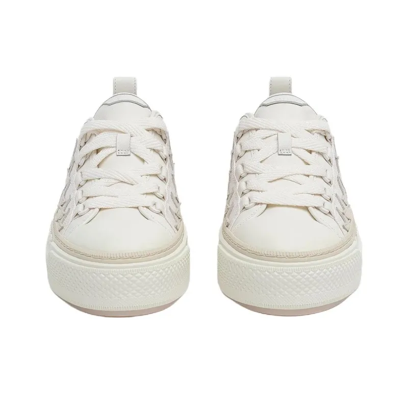 AMIRI Stars Court Low Top Skateboard Shoes Women's Beige-3