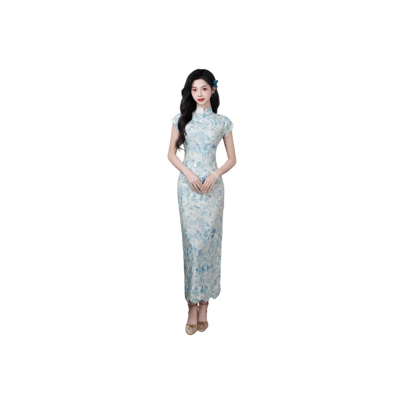 MDEHT Cheongsams Women's Soft Blue-0
